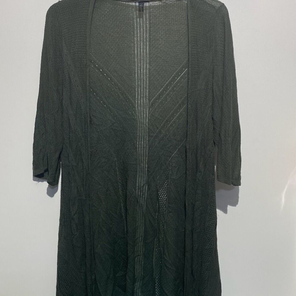 Torrid Women's‎ Army Green Open Front Mid-Length Cardigan Sweater Size 1